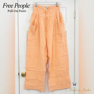 Free People Pull On Pants Pocket Wide Leg Breezy - L